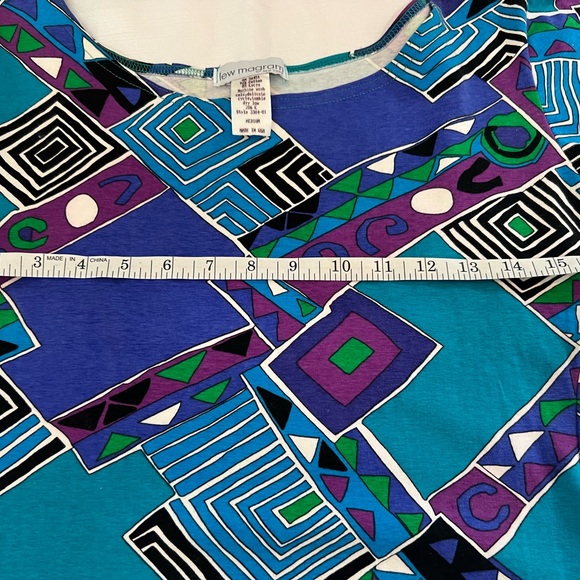 Vintage Geometric Colorful 90’s Dress in Blue and Purple - Picture 8 of 17